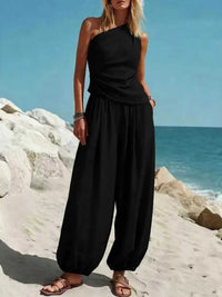 Full Size One-Shoulder Top and Wide Leg Pants Set Plus Size 100100433821316 36 Affordable Fashion Under $100 Jerry's Apparel 