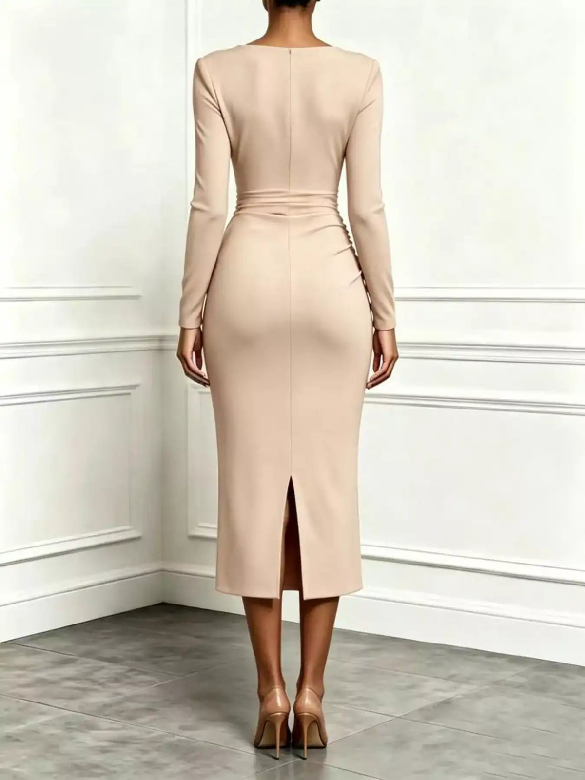Ruffled Surplice Long Sleeve Dress 101001668949546 49 Gifts for Her Jerry's Apparel 