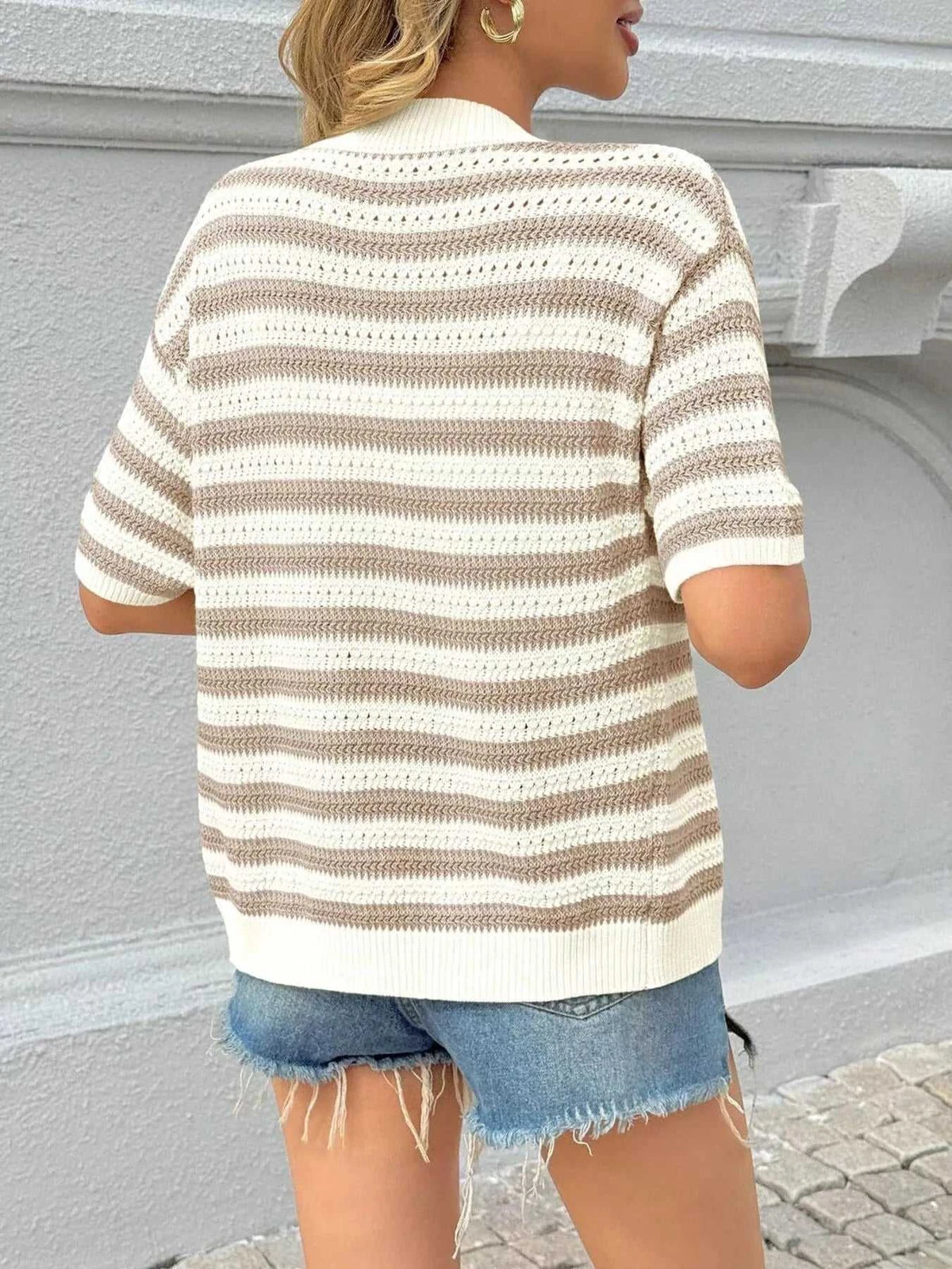 Striped Button Up Cardigan 100100464003213 48 Affordable Fashion Under $100 Jerry's Apparel 