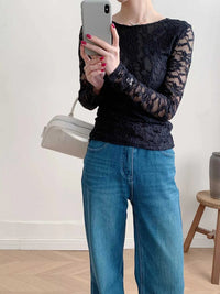 Lace Round Neck Long Sleeve Top 100100846416323 30 Affordable Fashion Under $100 Jerry's Apparel 