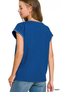 Zenana Stitch Detailed Oversize Top 100100758711397 26 Affordable Fashion Under $100 Jerry's Apparel 