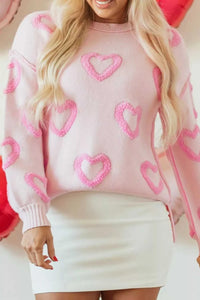 Heart Shape Bubble Sleeve Baggy Sweater 100100868213065 63 Affordable Fashion Under $100 Jerry's Apparel 