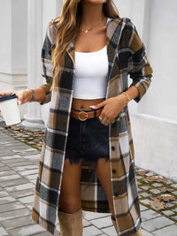 Devine Plaid Long Sleeve Hooded Coat 100100235621127 45 Affordable Fashion Under $100 Jerry's Apparel 