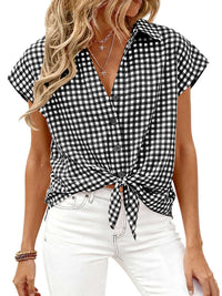 Gingham Print Button-Down Shirt 100100535526342 33 Affordable Fashion Under $100 Jerry's Apparel 