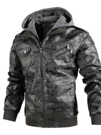 Men's Full Size Hooded Faux Leather Moto Jacket Plus Size 100400161564305 96 Affordable Fashion Under $100 Jerry's Apparel 