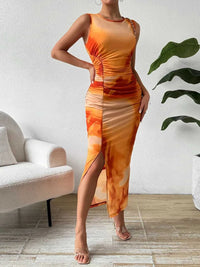 Honey Slit Round Neck Midi Tank Dress 100100998771132 32 Affordable Fashion Under $100 Jerry's Apparel 