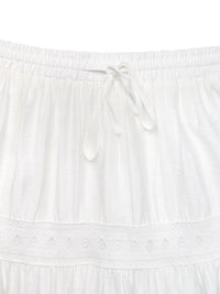 Lace Detail Elastic Waist Skirt