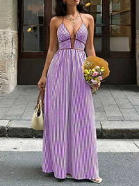 Striped Halter Neck Maxi Dress 100100040801006 34 Affordable Fashion Under $100 Jerry's Apparel 