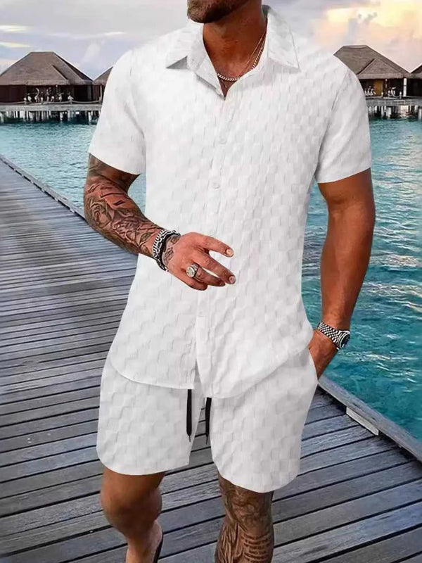 Men's Full Size Collared Neck Short Sleeve Top and Shorts Set Plus Size 100400916717549 40 Affordable Fashion Under $100 Jerry's Apparel 