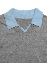 Contrast Collar Dropped Shoulder Sweater 100100912330105 43 Affordable Fashion Under $100 Jerry's Apparel 