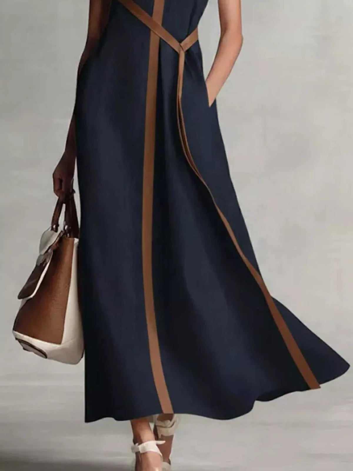 Full Size Contrast Trim Sleeveless Maxi Dress Plus Size 100100764511905 41 Affordable Fashion Under $100 Jerry's Apparel 