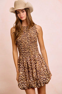 BiBi Leopard Bow Tie Attachable Puff Sleeves Dress 100100826881615 62 Affordable Fashion Under $100 Jerry's Apparel 
