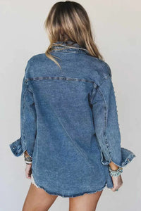 Rivet Embellished Western Style Regular Fit Long Sleeve Denim Jacket 101003389898680 92 Affordable Fashion Under $100 Jerry's Apparel 