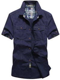 Men's Plus Size Casual Short Sleeve Cargo Shirt 100400405187100 53 Affordable Fashion Under $100 Jerry's Apparel 