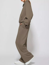 Half-Zip Sweatshirt and Wide-Leg Pants Set 101001840100593 40 Affordable Fashion Under $100 Jerry's Apparel 