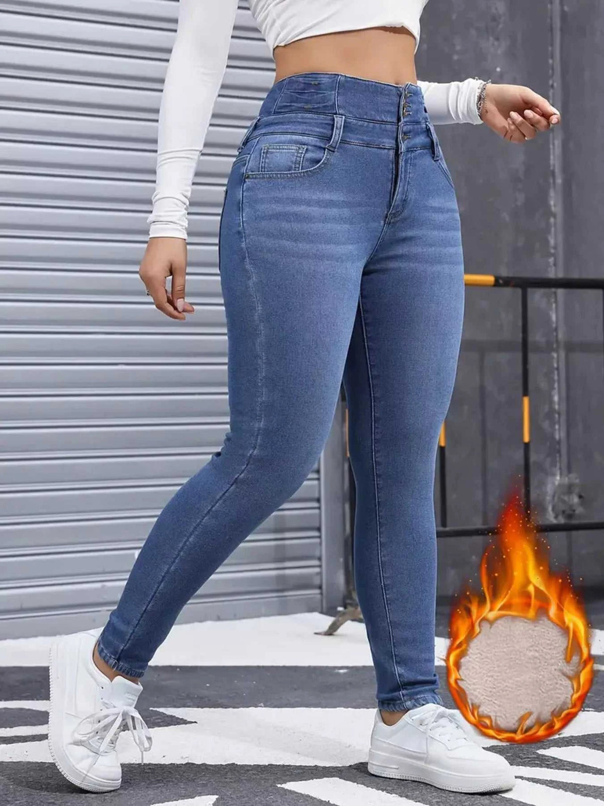 High-Waisted Slim Fit Fleece-Lined Jeans 100100139081969 57 Affordable Fashion Under $100 Jerry's Apparel 