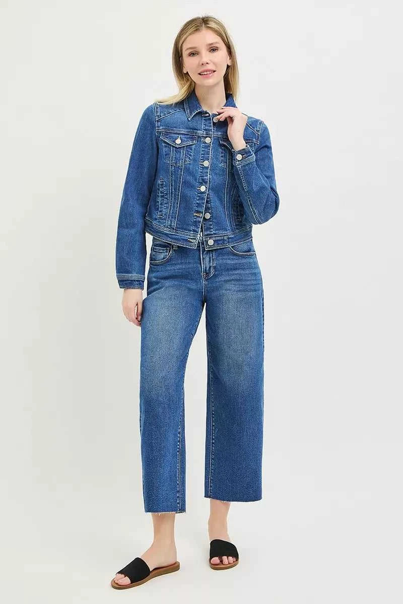 RISEN Basic Fitted Button Down Denim Jacket 100100498931332 68 Affordable Fashion Under $100 Jerry's Apparel 