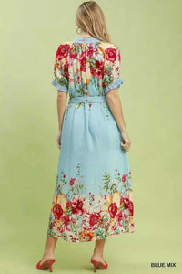 Umgee Mix Floral Border Print Midi Dress 100100450791810 66 Affordable Fashion Under $100 Jerry's Apparel 
