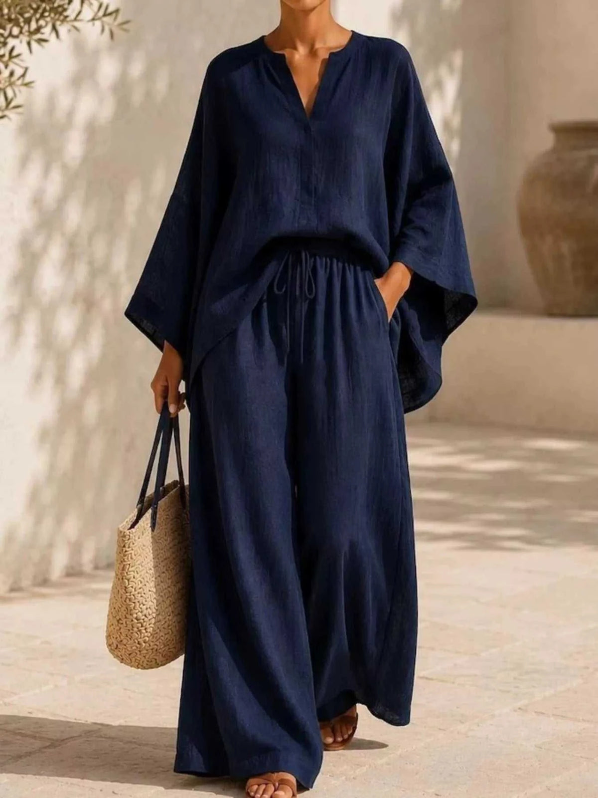 Full Size Loose Fit Top and Wide-Leg Pants Set Plus Size 101001296470286 42 Affordable Fashion Under $100 Jerry's Apparel 