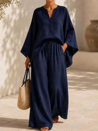 Full Size Loose Fit Top and Wide-Leg Pants Set Plus Size 101001296470286 42 Affordable Fashion Under $100 Jerry's Apparel 