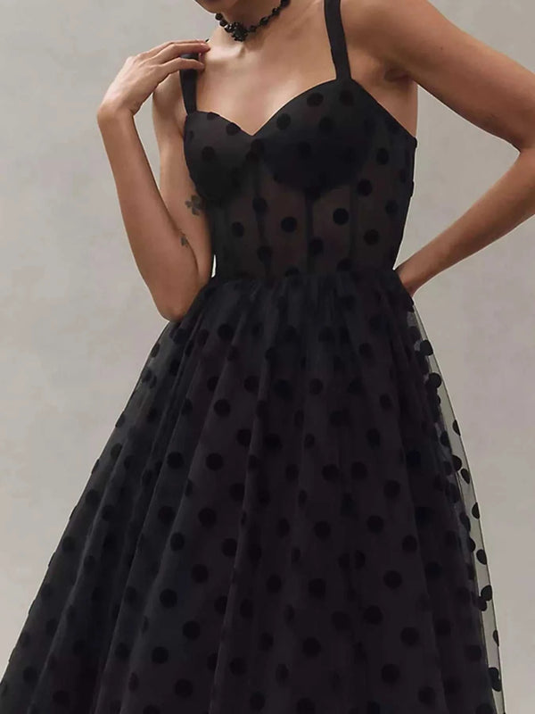Polka Dot Tulle Sleeveless Midi Dress 100100076066300 50 Affordable Fashion Under $100 Jerry's Apparel 