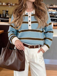 Striped Polo Collar Sweater 100100795659105 41 Affordable Fashion Under $100 Jerry's Apparel 