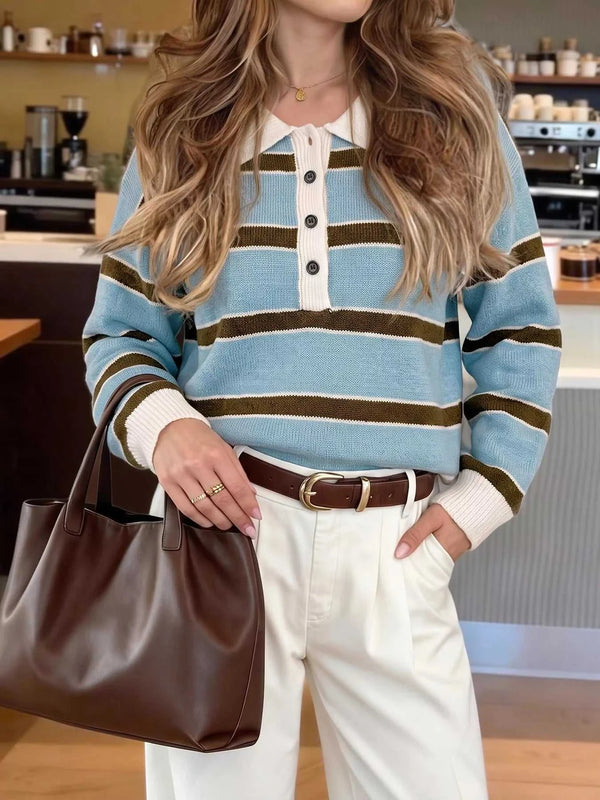 Striped Polo Collar Sweater 100100795659105 41 Affordable Fashion Under $100 Jerry's Apparel 