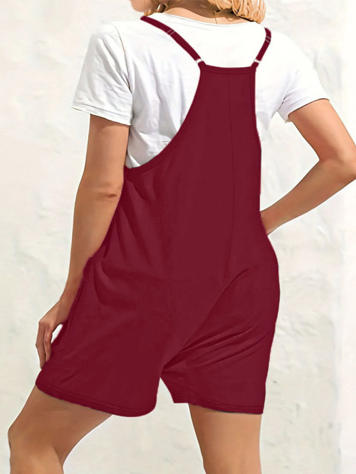 Full Size Scoop Neck Spaghetti Strap Overalls Plus Size
