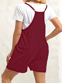 Full Size Scoop Neck Spaghetti Strap Overalls Plus Size