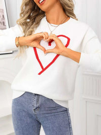 Valentine's Day Heart Graphic Dropped Shoulder Sweater 100100820549712 49 Affordable Fashion Under $100 Jerry's Apparel 