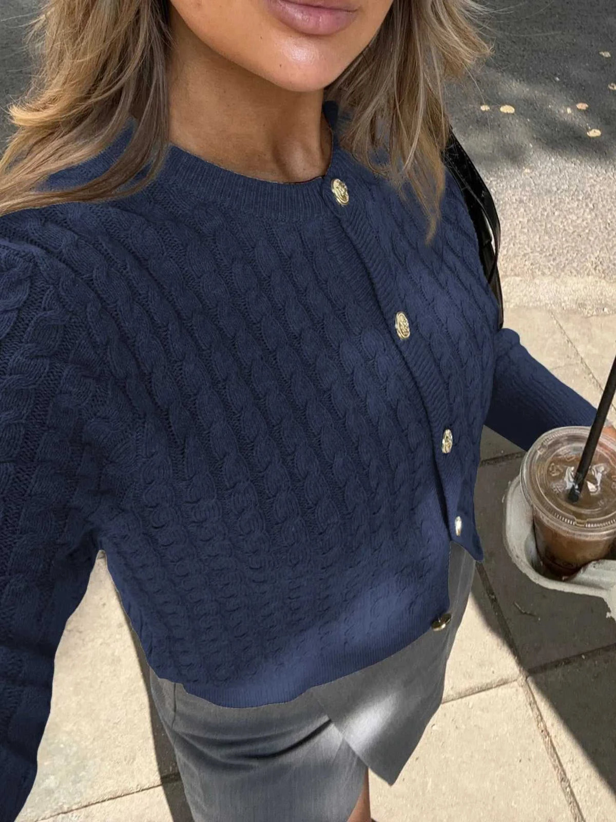 Cable Knit Button-Up Cardigan 100100747145212 57 Affordable Fashion Under $100 Jerry's Apparel 