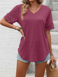 V-Neck Hollow-Out Sleeve T-Shirt 100100632201866 28 Affordable Fashion Under $100 Jerry's Apparel 