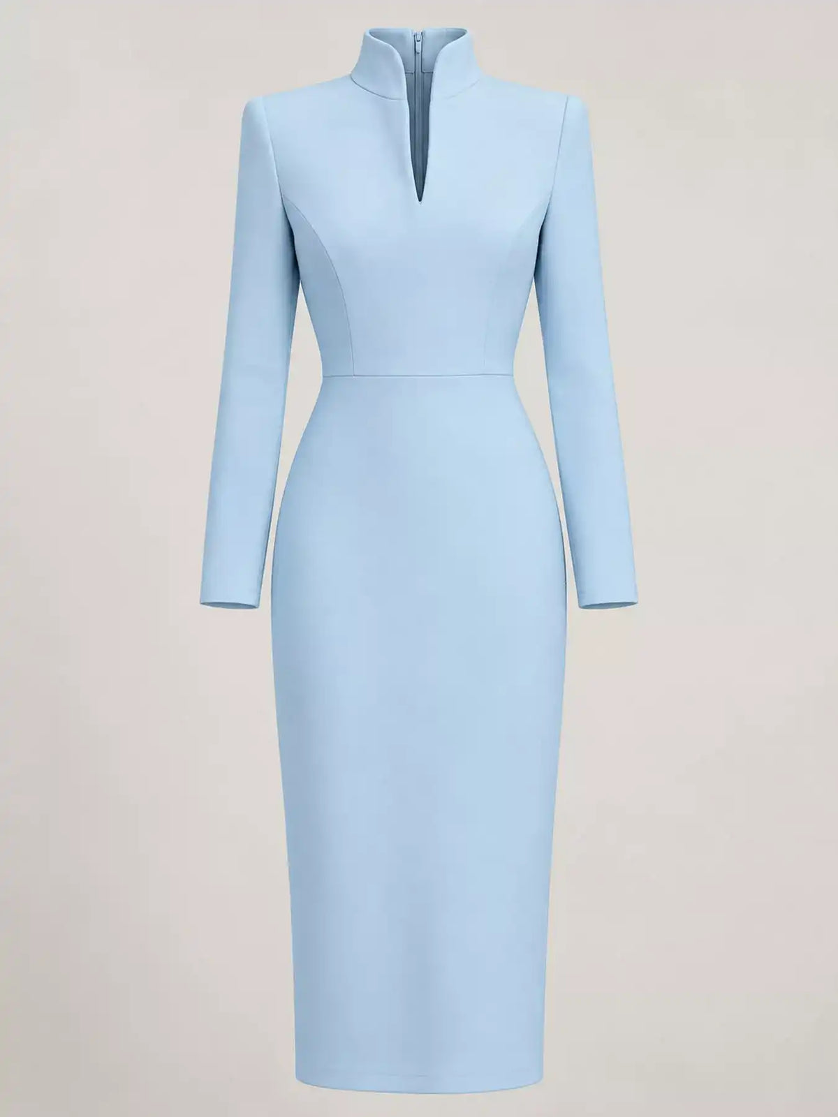 Full Size Stand-Collar Long-Sleeve Midi Dress Plus Size 101001432460062 48 Affordable Fashion Under $100 Jerry's Apparel 