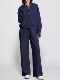 Half-Zip Sweatshirt and Wide-Leg Pants Set 101001840100593 40 Gifts for Her Jerry's Apparel 