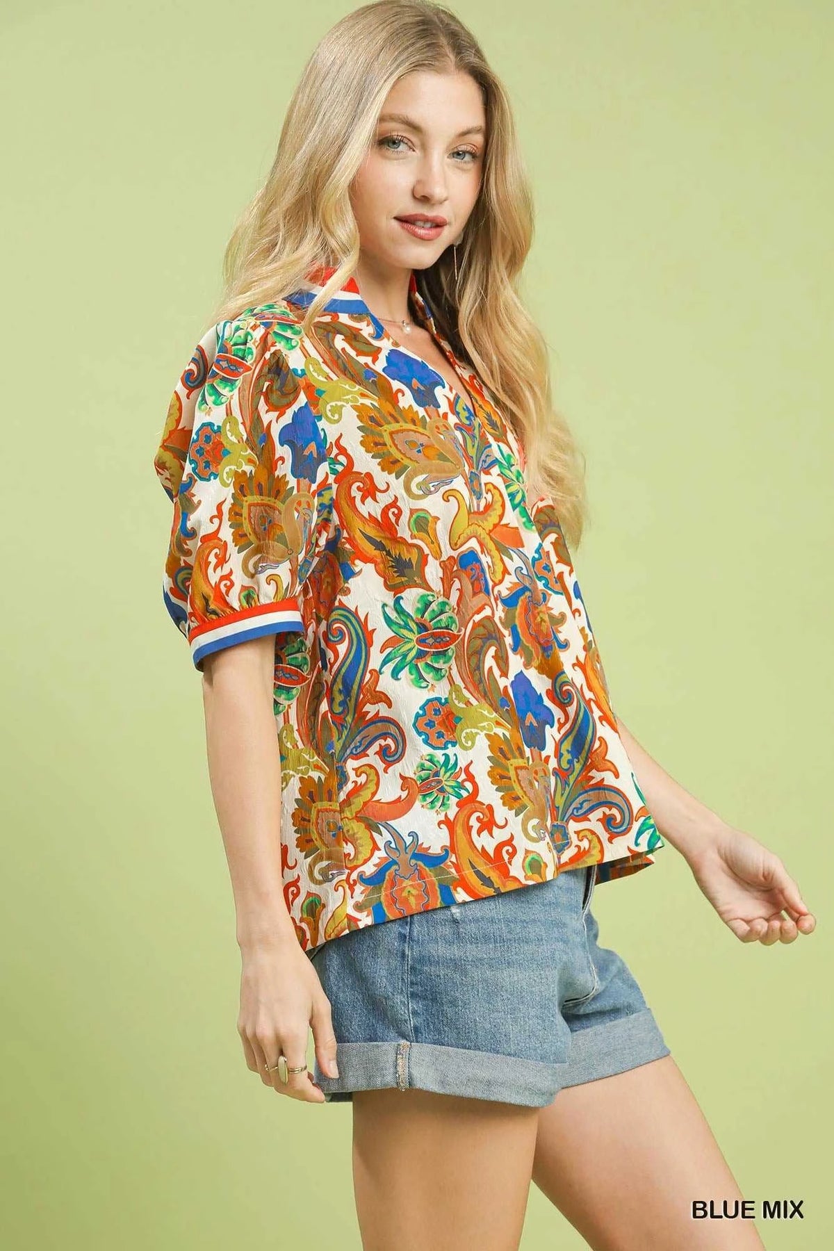 Umgee Jacquard Abstract Print Top 100100951011325 49 Affordable Fashion Under $100 Jerry's Apparel 