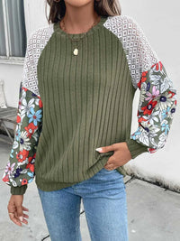 Perfee Printed Round Neck Long Sleeve Knit Top 100100521641078 25 Affordable Fashion Under $100 Jerry's Apparel 