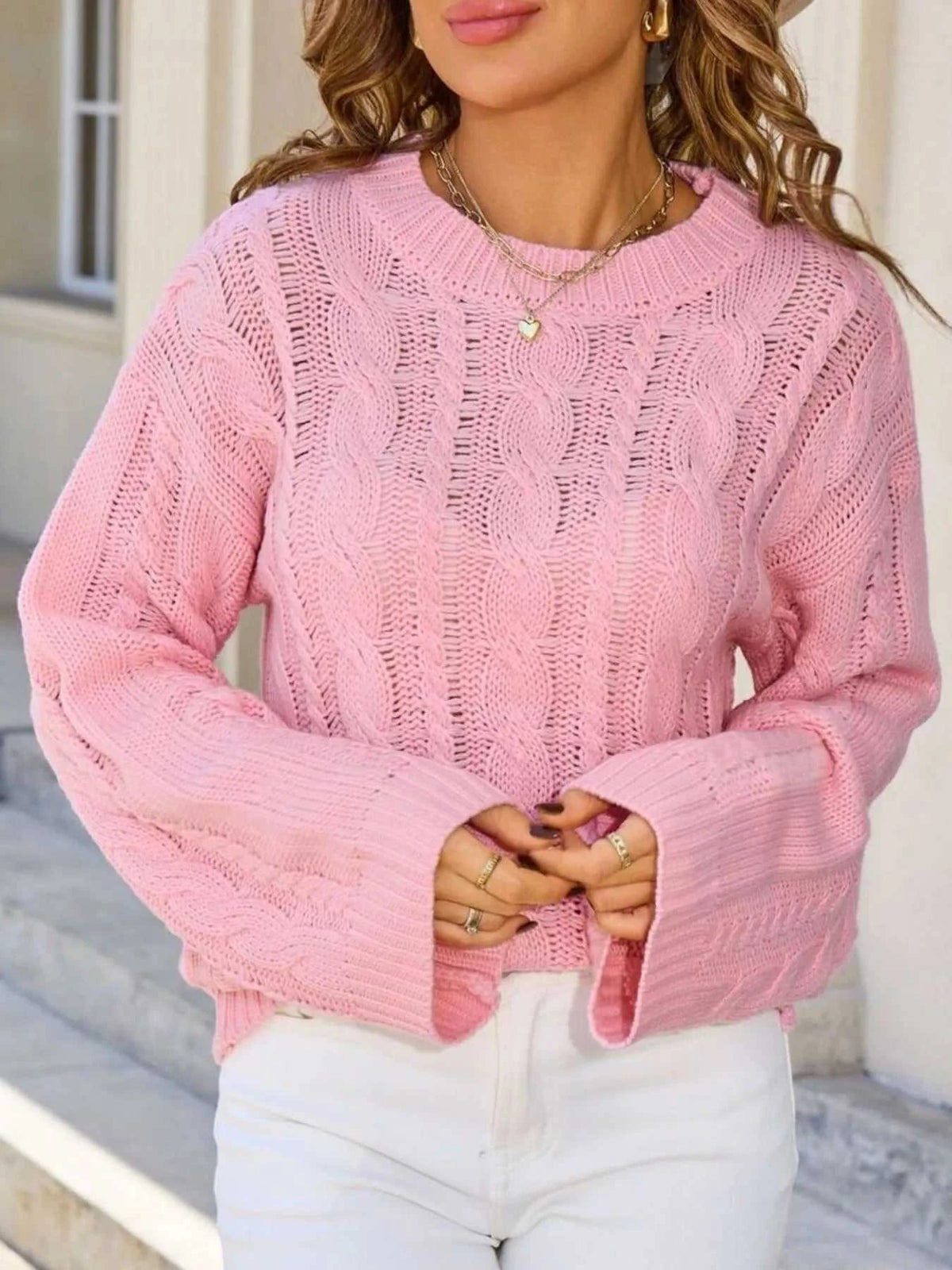 Cable Knit Long Sleeve Sweater 100100664831062 46 Affordable Fashion Under $100 Jerry's Apparel 