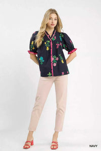 Umgee Petal Parade Print Button-Down Blouse 100100728971463 49 Affordable Fashion Under $100 Jerry's Apparel 
