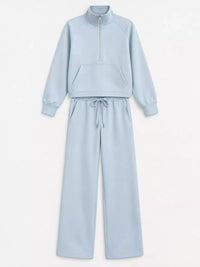 Half-Zip Sweatshirt and Wide-Leg Pants Set 101001840100593 40 Gifts for Her Jerry's Apparel 