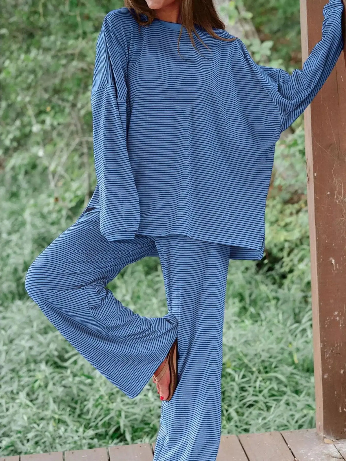 Striped Long Sleeve Top and Pants Set 101001715551827 81 Affordable Fashion Under $100 Jerry's Apparel 