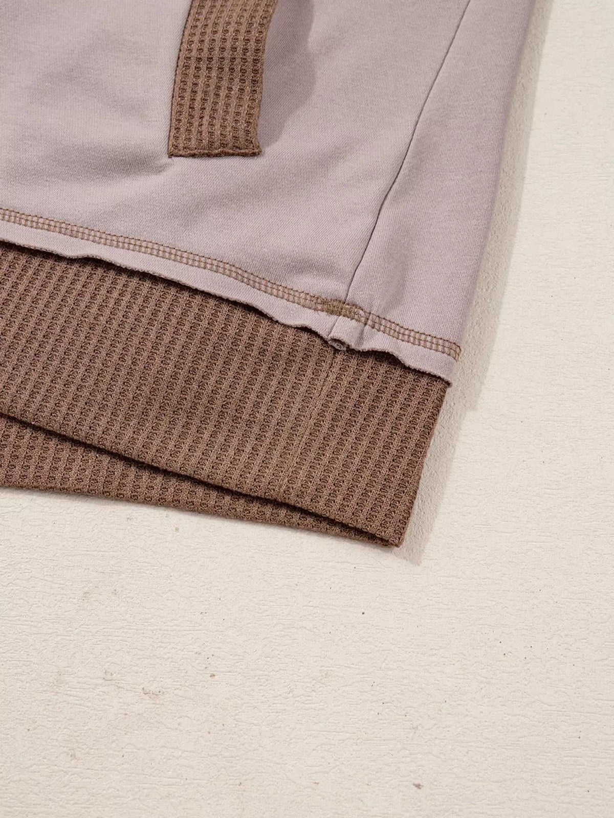 Oversize Waffle Patchwork Exposed Seam Casual Hoodie 100100932078895 56 Affordable Fashion Under $100 Jerry's Apparel 