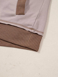 Oversize Waffle Patchwork Exposed Seam Casual Hoodie 100100932078895 56 Affordable Fashion Under $100 Jerry's Apparel 
