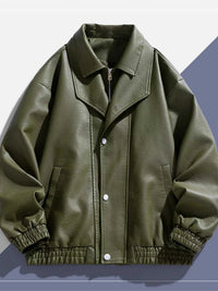 Men's Plus Size Faux Leather Bomber Jacket 100400787475284 100 Fashion Forward Plus Size Clothing Jerry's Apparel 
