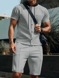 Men's Full Size Casual Hooded Top & Shorts Set Plus Size 100400743025701 37 Affordable Fashion Under $100 Jerry's Apparel 