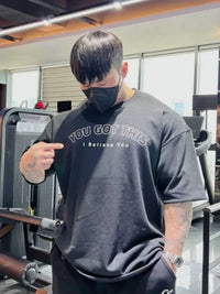 Men's Plus Size Round Neck Letter Graphic T-Shirt