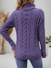 Cable Knit Turtleneck Long Sleeve Sweater 100100174532282 38 Affordable Fashion Under $100 Jerry's Apparel 