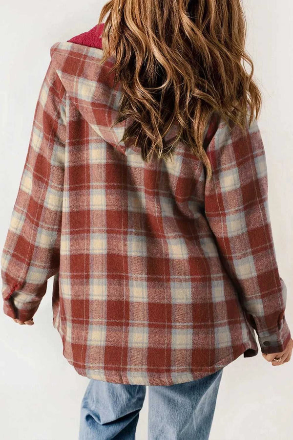 Fleece Lined Plaid Hooded Jacket 100100067851391 83 Affordable Fashion Under $100 Jerry's Apparel 