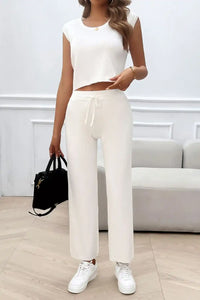 Devine Ribbed Round Neck Top and Pants Set 100100643541406 76 Affordable Fashion Under $100 Jerry's Apparel 