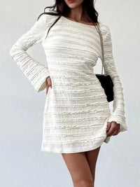 Textured Flare Sleeve Bodycon Mini Dress 101001508799944 53 Gifts for Her Jerry's Apparel 