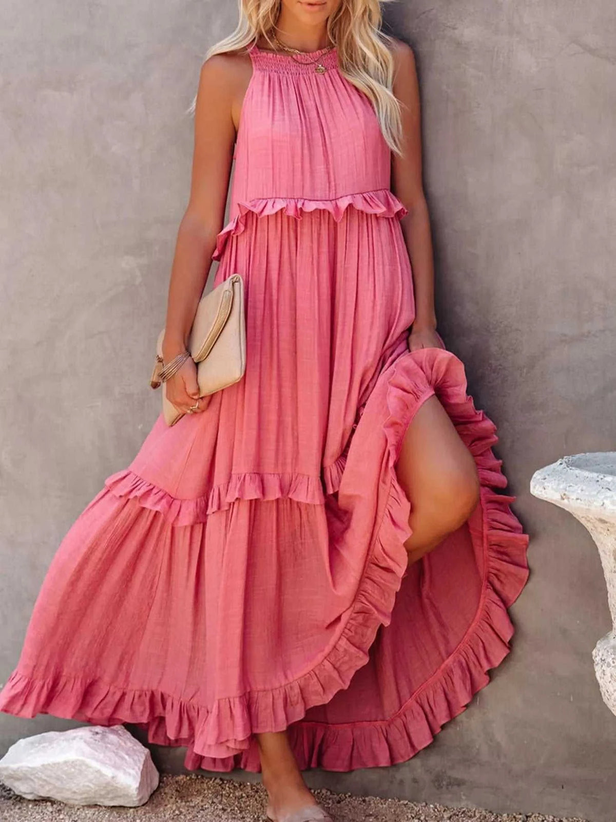 Ruffled Tiered Sleeveless Maxi Dress 100100900580027 49 Affordable Fashion Under $100 Jerry's Apparel 